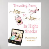 Poster Voyager de Mlle à Mme Fête des mariées Favor (Devant)