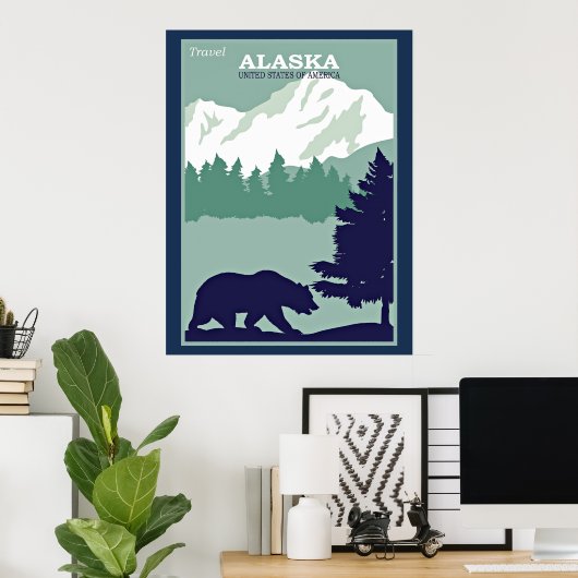 Poster Voyager en Alaska (Bureau à domicile)