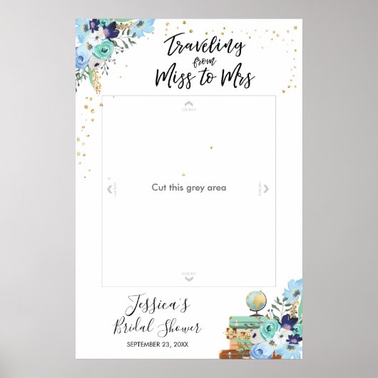 Poster Voyager Mlle à Mme Photo Prop Booth Frame (Devant)