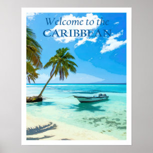 Poster Voyages dans les Caraïbes vintages