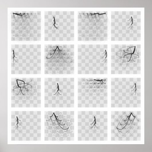 Poster Voyages de pièces d'échecs (Pièces noires, Carré) (Devant)