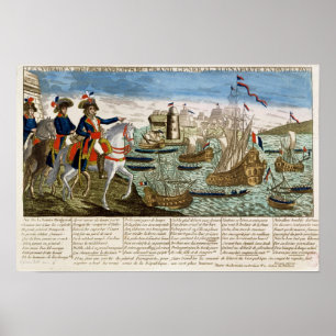 Poster Voyages et exploits du Général Bonaparte 1798