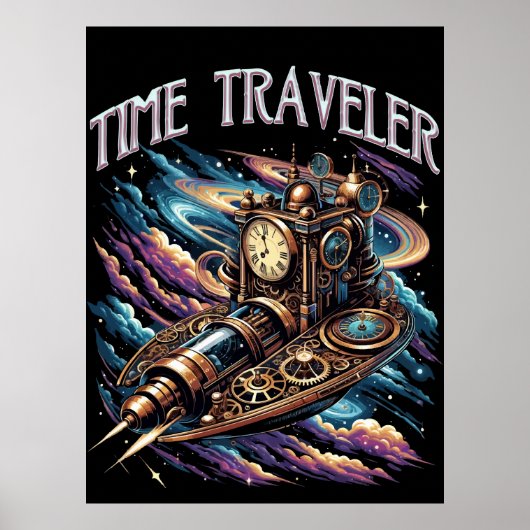 Poster Voyageur de temps - Steampunk Space Adventure (Devant)