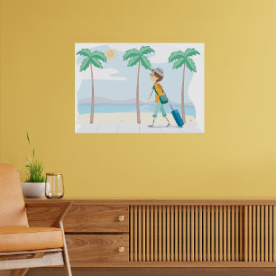 Poster Voyageur de vacances Tropical Fun Beach Travel