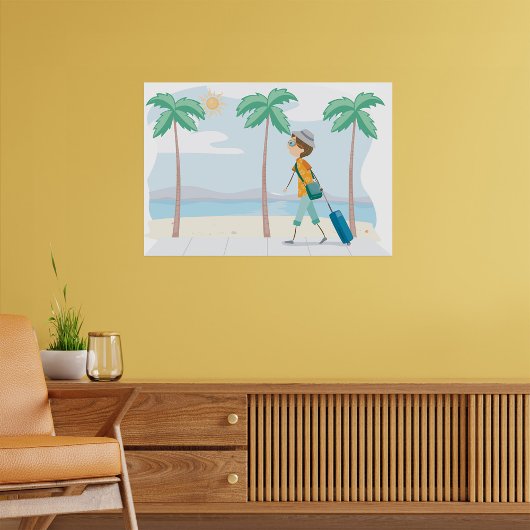 Poster Voyageur de vacances Tropical Fun Beach Travel