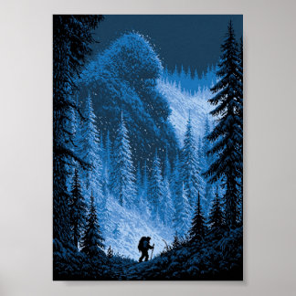 Poster Voyageur Rétro Pixel Art Voyageant à Travers 