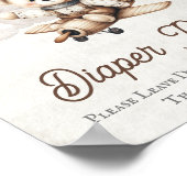 Poster Voyageur Teddy Ours Douche Déchets Signe Raffle (Coin)