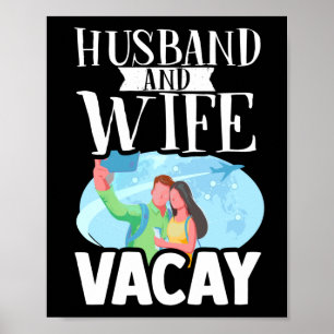 Poster Voyageur Vacances En Vol Mari Et Femme Vacay