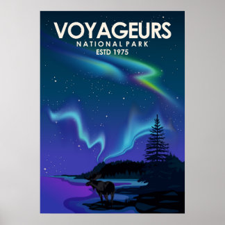 Poster Voyageurs National Park Vintage Minimal Travel