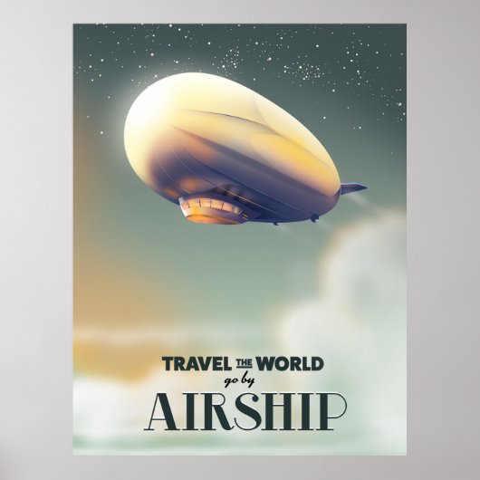 Poster Voyagez autour du monde en dirigeable (Devant)