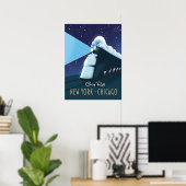 Poster "Voyagez en train" New York - Chicago (Bureau à domicile)