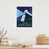 Poster "Voyagez en train" New York - Chicago (Cuisine)