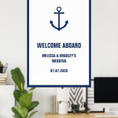 Poster Voyant d'Ancre nautique Mariage Welcome Aboard 32x (Bureau à domicile)