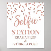 Poster Voyant Mariage Selfie Station Rose Gold (Devant)