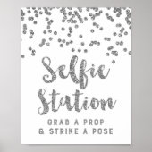 Poster Voyant Mariage Selfie Station Silver Confetti (Devant)