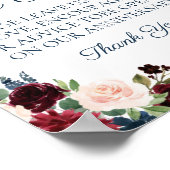 Poster Voyelle de marine Marsala Floral Mariage Temps Cap (Coin)