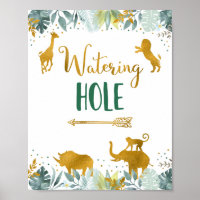 Voyelle d'eau Hole Green Gold Safari Signal d'anni