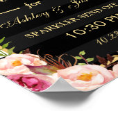 Poster Voyez Love Sparkle Gold Floral Stripes Mariage Sig (Coin)