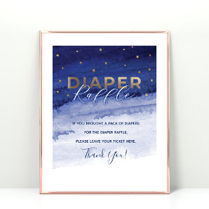 Poster Voyez-vous vers la Lune et le Dos Diaper Raffle Si