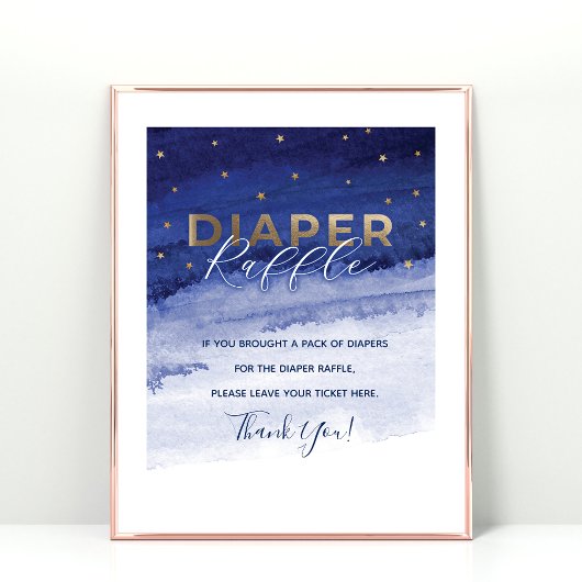 Poster Voyez-vous vers la Lune et le Dos Diaper Raffle Si