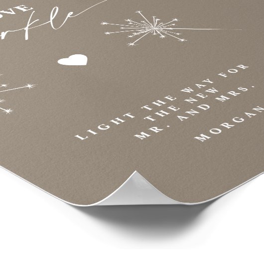 Poster Voyons d'amour moderne Sparkle Signer Mariage Pann (Coin)