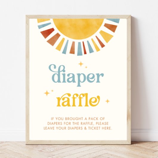 Poster Voyons le Baby shower Fils Déchets Signe Raffle
