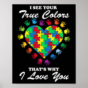 Poster Vrai Couleurs Puzzle Coeur Cool Sensibilisation su
