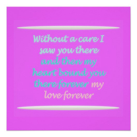 Poster Vrai romance poème motif rose (Devant)