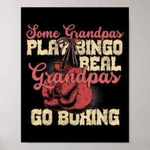 Poster Vrais Grands-Pères Vont Boxe Drôles Cadeaux Grand-