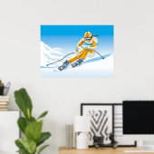 Poster Vrouw — inkrimping van de wintersport (Thuiskantoor)