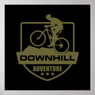 Poster VTT Downhill en montagne