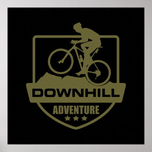 Poster VTT Downhill en montagne (Devant)