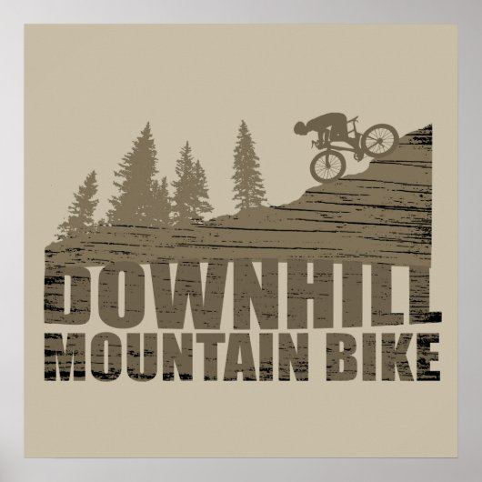 Poster VTT Downhill Vélos de Montagne (Devant)