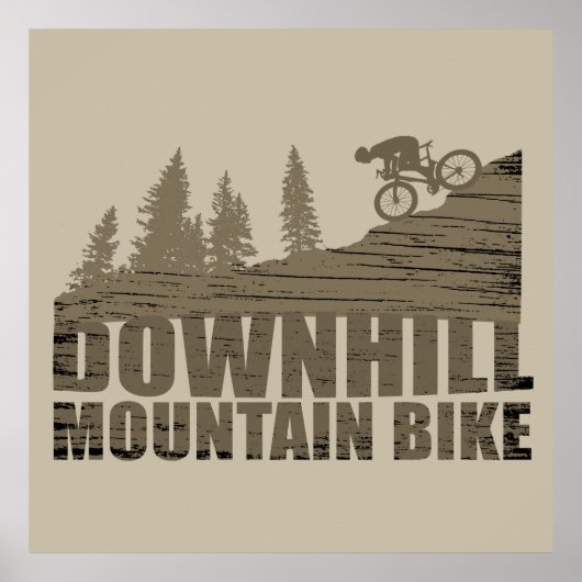 Poster VTT Downhill Vélos de Montagne (Devant)