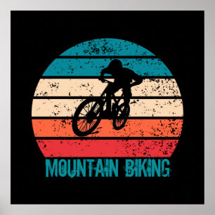 Poster VTT Downhill Vintage Vélo de Montagne