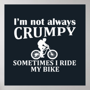 Poster VTT Vélo de Montagne Humour Citation Cyclisme Drôl