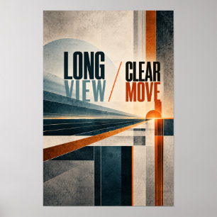 Poster Vue à long terme Déplacement clair Typographie de