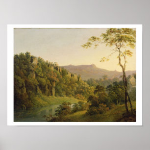 Poster Vue à Matlock Dale, regardant vers la roche noire