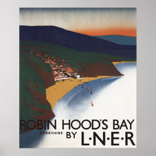 Poster Vue aérienne d'affiche de chemin de fer de baie et