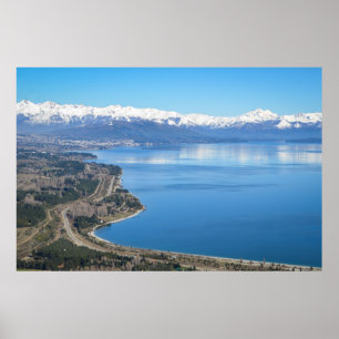 Poster Vue aérienne de Bariloche en hiver