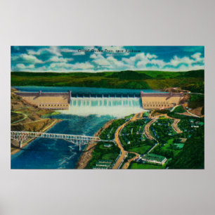 Poster Vue aérienne de barrage grand de Coulee