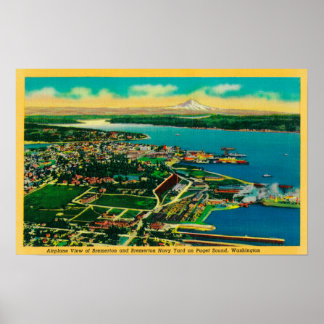 Poster Vue aérienne de Bremerton et Bremerton Navy Yard