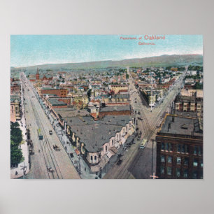 Poster Vue aérienne de CityOakland, CA