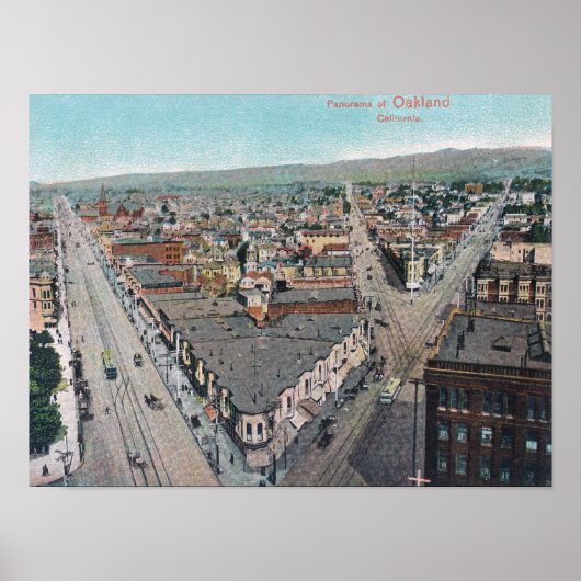 Poster Vue aérienne de CityOakland, CA (Devant)