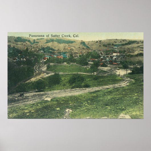 Poster Vue aérienne de CitySutter Creek, CA (Devant)