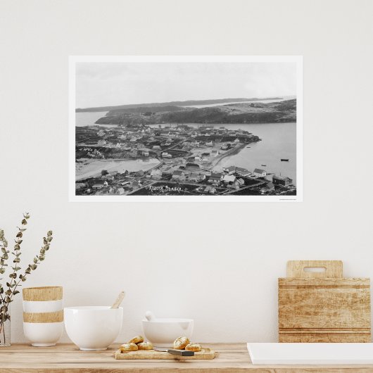 Poster Vue aérienne de Kodiak Alaska 1920 (Cuisine)