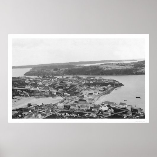 Poster Vue aérienne de Kodiak Alaska 1920 (Devant)