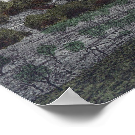 Poster Vue aérienne de la carrière de Granite Knowles (Coin)