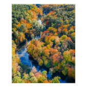 Poster Vue aérienne de la rivière Winny Forêt ensoleillée (Devant)