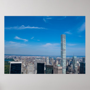 Poster Vue aérienne de la skyline de New York et de Centr